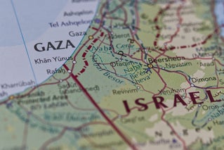 Map of Israel and Gaza